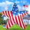 7FT Patriotic Independence Memorial Day 4th of July Inflatable Outdoor American Star Decoration, LED Lights Holiday Blow Up for Fourth of July Party Garden Yard Lawn Decor